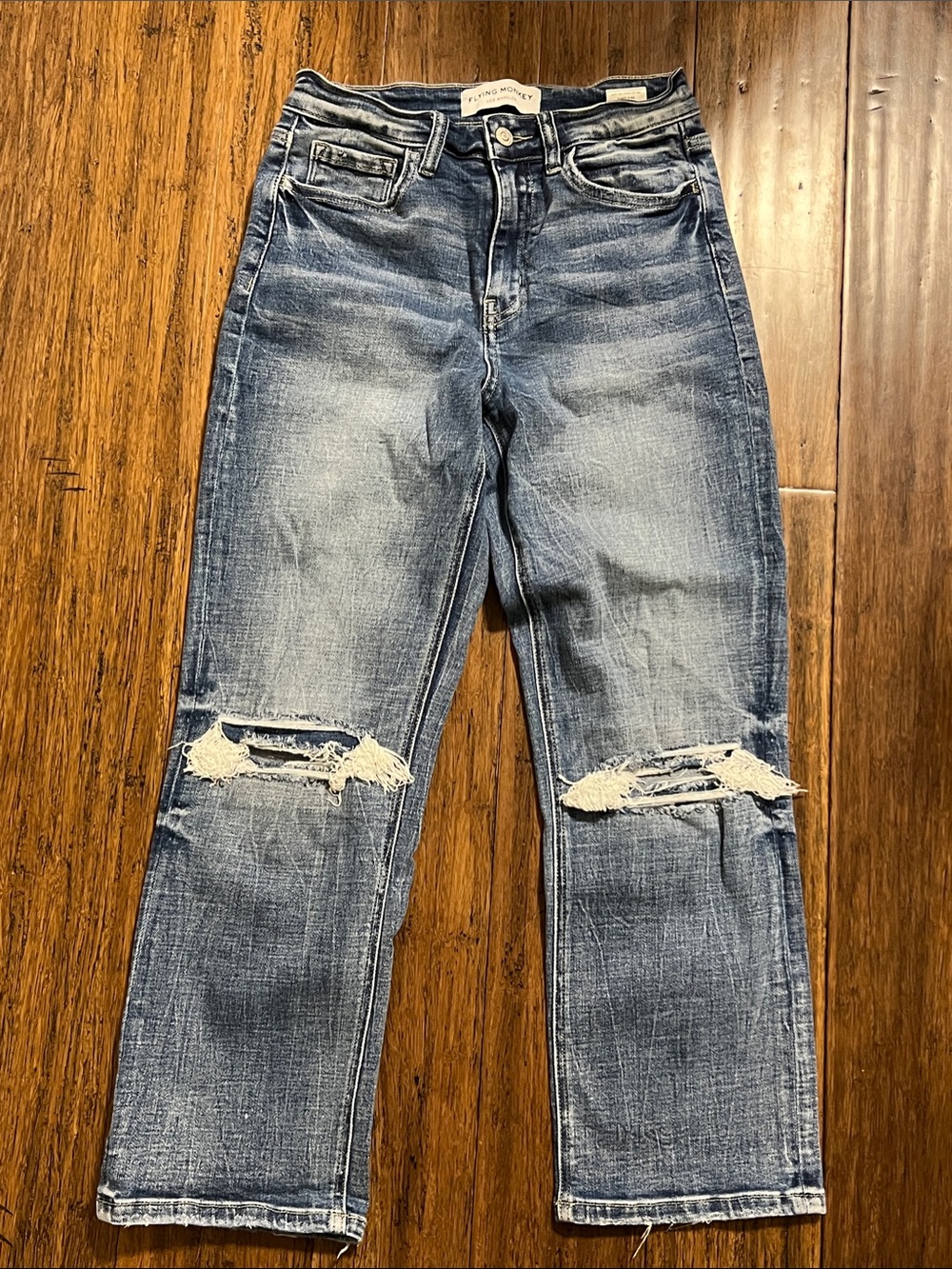 Flying Monkey High Rise Cropped Straight Jeans